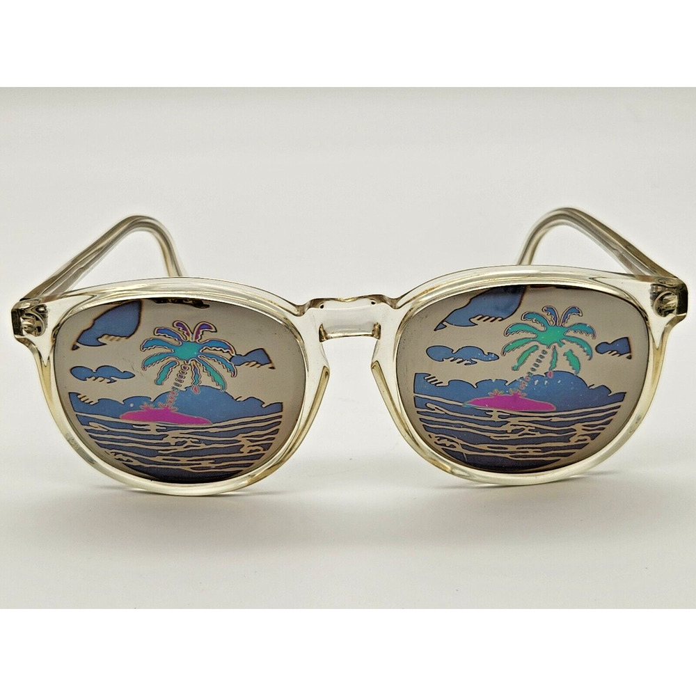 Vintage Michele Lamy "Diffuse" Palm Trees Mirror Sunglasses